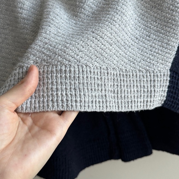 Madewell Two Tone Colorblock Sweater - Gray and Navy Blue, Size Medium - Picture 11 of 16